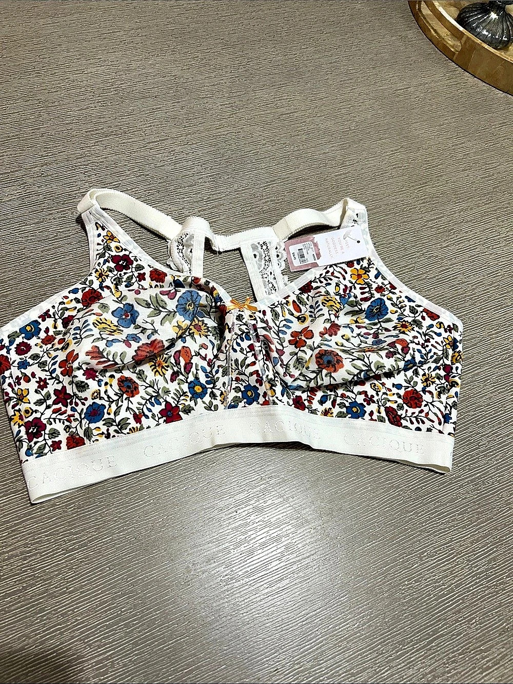 Cacique Floral Bra White & Multicolor Size 36C NWT